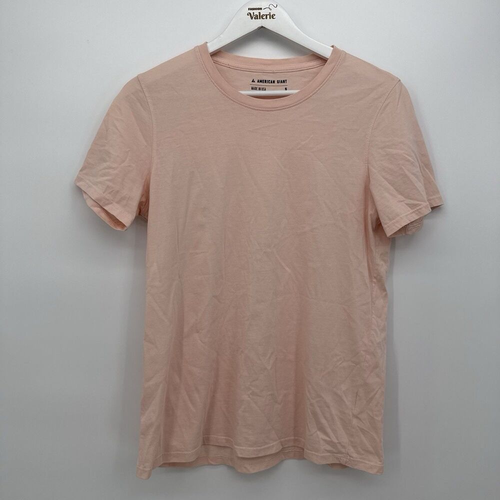 American Giant Womens Pale Pink Supima Cotton Short Sleeve Tee Size Small